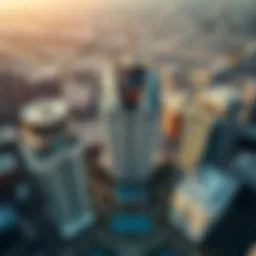 A stunning aerial view of Al Gurm Plaza showcasing its architectural elegance