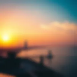 Stunning skyline view of Buhaira Corniche at sunset