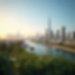 Stunning skyline view of DAMAC Westside in Dubai