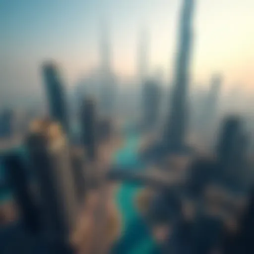 Aerial view of Downtown Dubai showcasing iconic skyscrapers