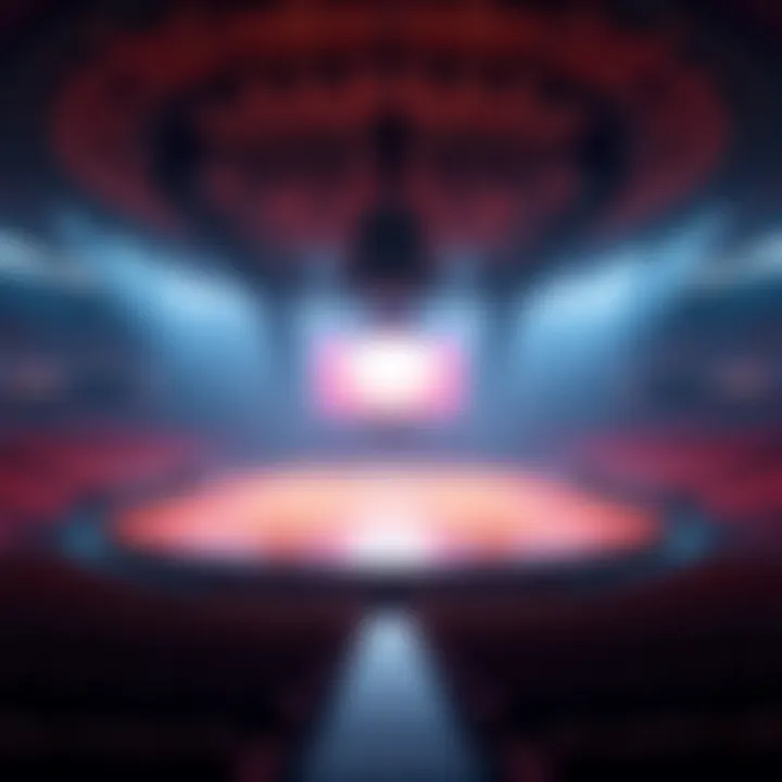 Interior layout of Etihad Arena showcasing the stage