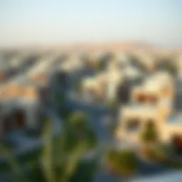 Panoramic view of Al Waha community showcasing modern architecture