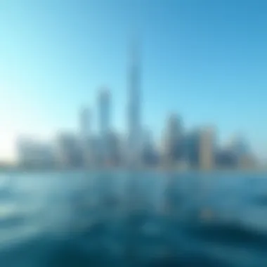 Breathtaking skyline of Dubai against a clear blue sky