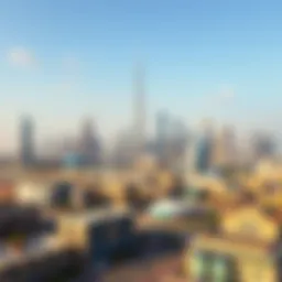 Panoramic view of Dubai's skyline with iconic buildings