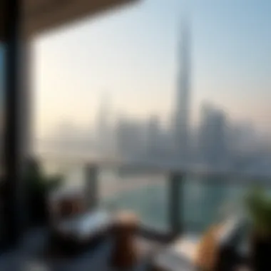 Scenic view of Dubai skyline from a hotel apartment balcony