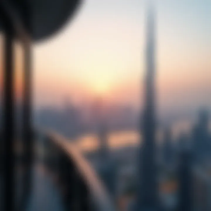 Panoramic view of Dubai skyline from an apartment