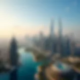 Panoramic view of Dubai skyline showcasing luxury properties