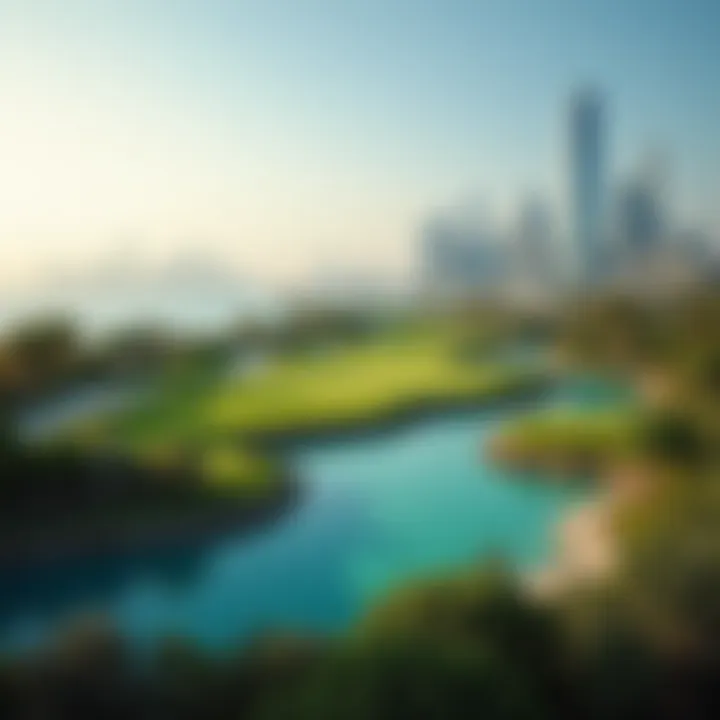 Stunning views of the Dubai skyline from Golf Gate