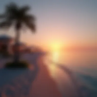 Serene Beachfront at Sunset Serene beachfront with stunning sunset view