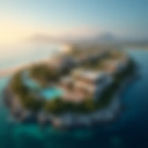 Stunning aerial view of Six Senses Residences at Palm Jumeirah showcasing architectural beauty