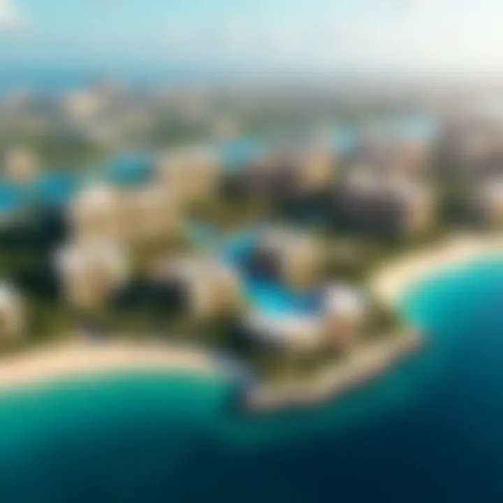 Aerial view showcasing The Pointe Atlantis and its magnificent waterfront.