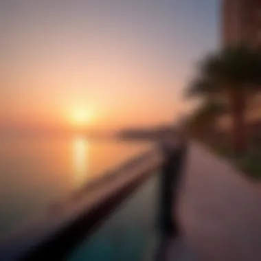 The stunning sunset view from the waterfront promenade of The Pointe Atlantis.